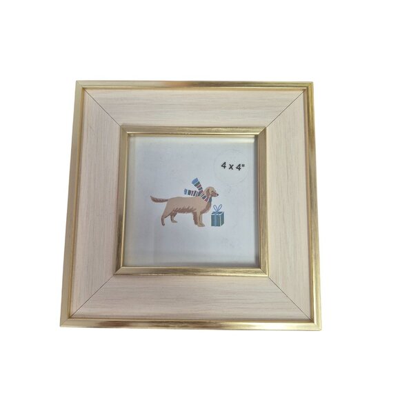 4" X 4" Holiday Single Image Frame Gold/White - Threshold™ - Picture 2 of 3
